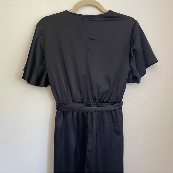 Kendall Kylie Satin disco Jumpsuit wrap belt going out club party event formal - Picture 12 of 16